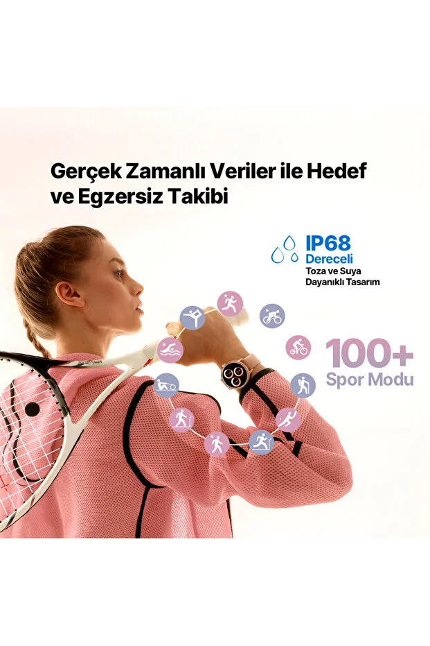 Tempus 44 Mm Yuvarlak Kasa Akıllı Saat Altın